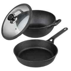 Vinod 24cm Cast Iron Induction Friendly Cookware Set, LCIKF2 (Pack of 5)