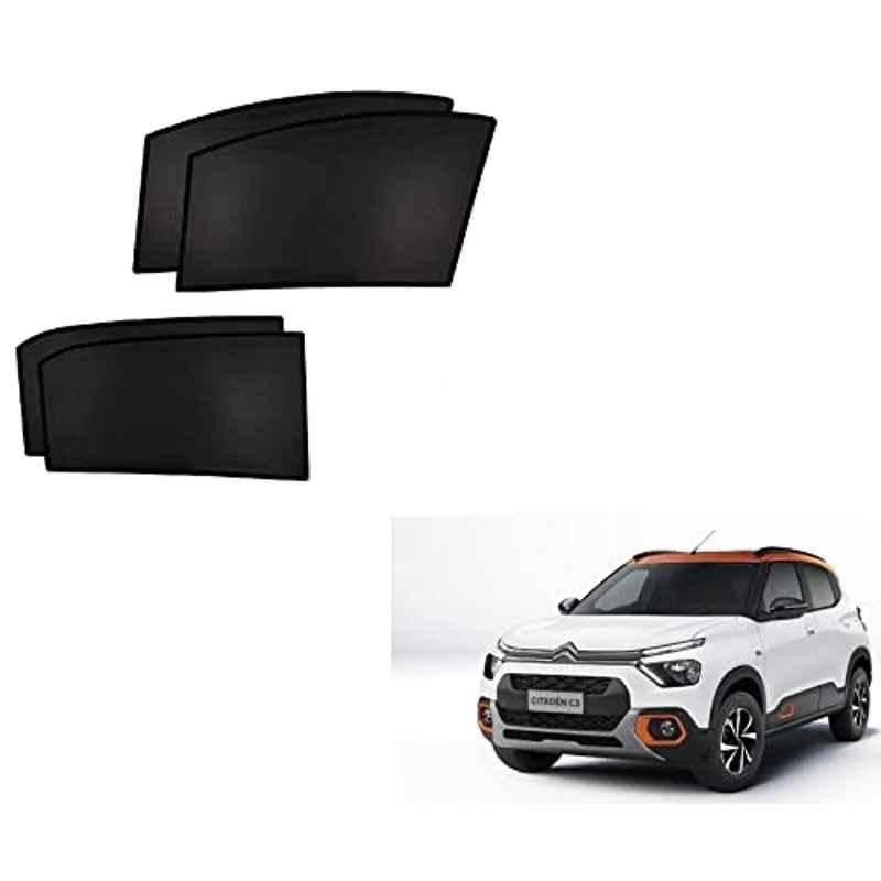 Kozdiko 4 Pcs Custom Fit Non Magnetic Curtains Mesh Car Sun Shade Set for Citroen C3