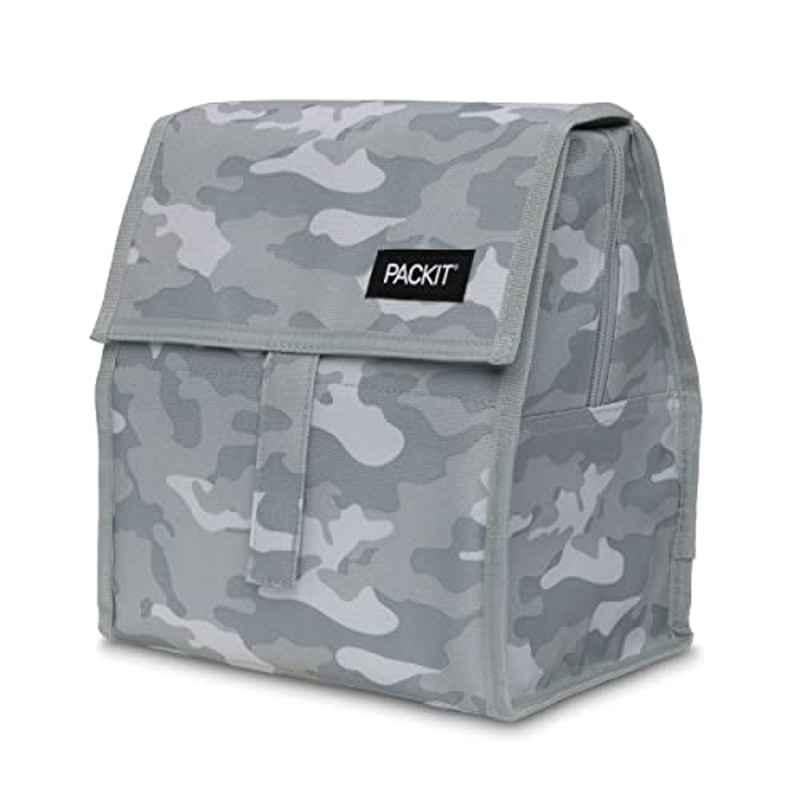 Packit Freezable Tonal Camo Gray Lunch Bag with Zip Closure, PKO-PC-TCG