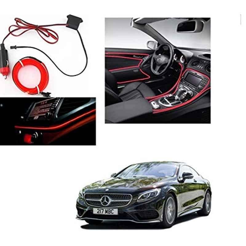 Kozdiko 12V Red Car Interior Decor Neon Strip Light for Mercedes Benz S Coupe