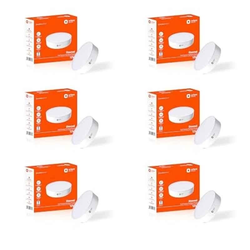 Orient Electric 12W 990lm 6500K Cool White Rimless LED Surface Panel Light with 4kV Surge Protection & BIS Certified (Pack of 6)