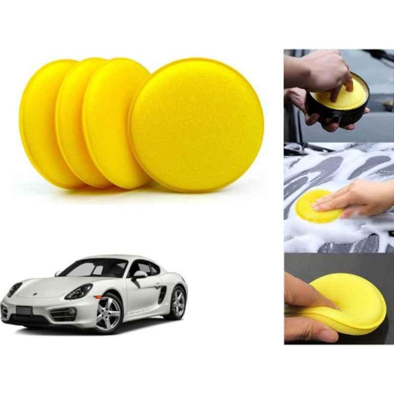 Auto Pearl Polyurethane Beige Washing & Waxing Polish Foam Sponge for Porsche Cayman (Pack of 4)