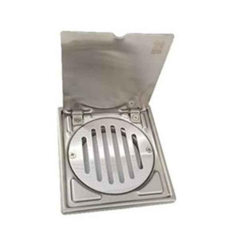 Asahi Stainless Steelmatt Finish Floor Grating Bathroom Floor Drain with Removable Top Cover 110x120mm