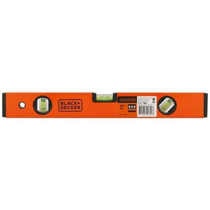 Black+Decker 40cm Orange Aluminium Box Beam Level, BDHT43188
