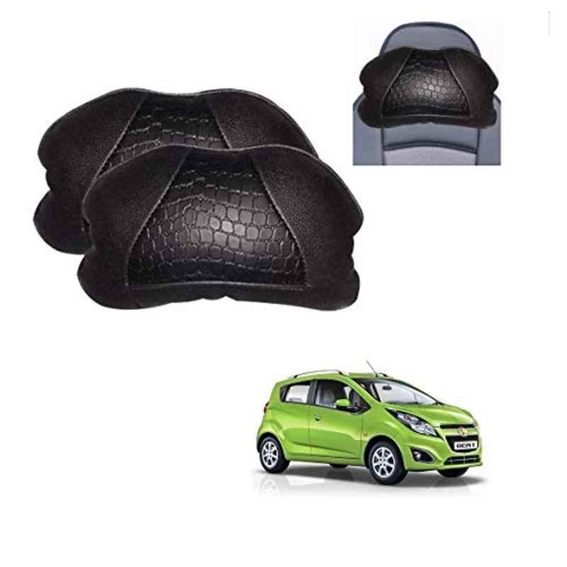 Kozdiko 2 Pcs Black Neck Rest Cushion Pillow Set for Chevrolet Beat