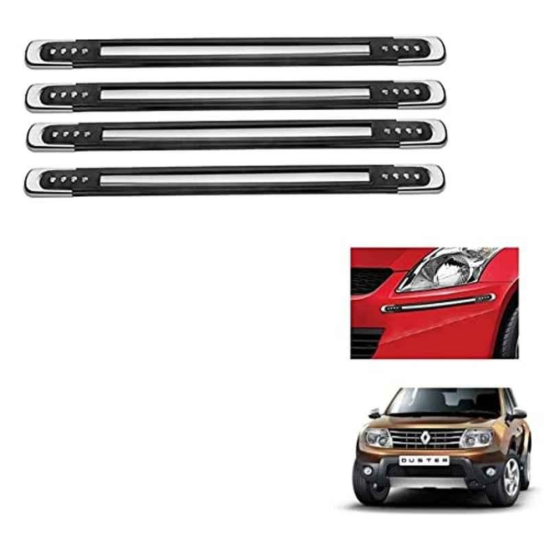 Kozdiko 4 Pcs Black Designer Car Bumper Protector Guard Set for Renault Duster