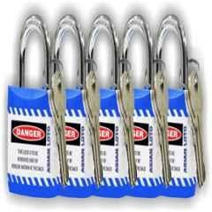 Asian Loto Blue Regular Shackle Jacket Padlock, ALC-LPR-BBBBB (Pack of 5)