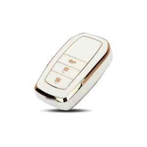 Flymaster Thermoplastic Polyurethane White TPU Car Key Cover, WHITE-TPURKE-19