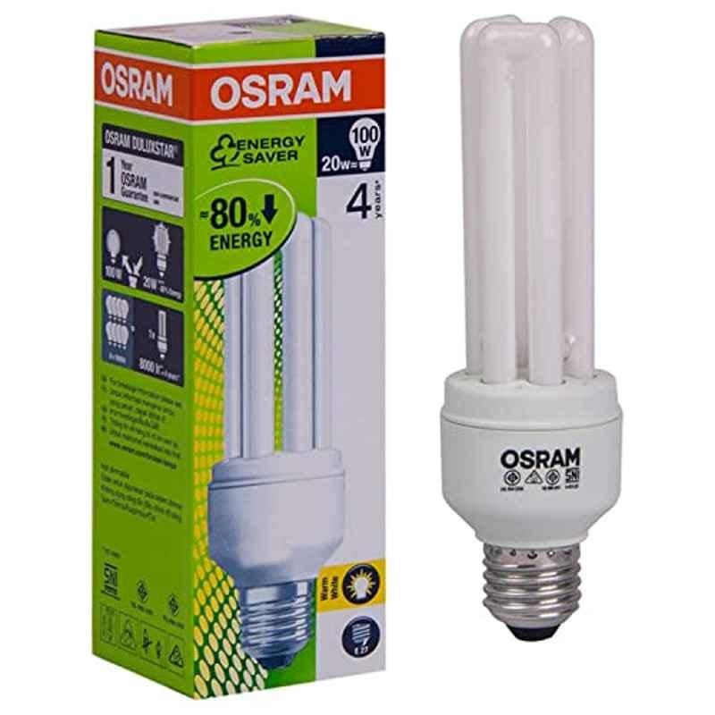 Osram 20W E27 Warm White Tube 3U CFL Bulb