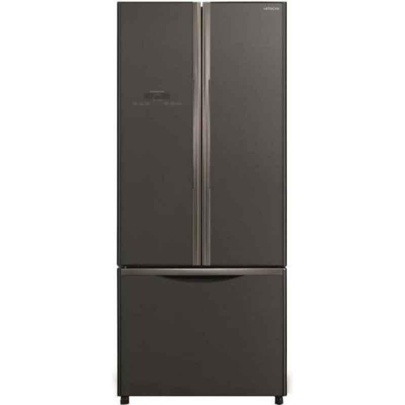 Hitachi RWB550PUK2 443L Glass Black 4 Star French Bottom Freezer Refrigerator, RWB550PUK2GBK