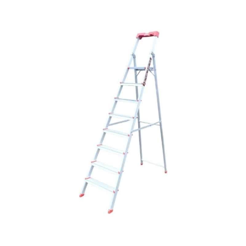 EMAC Prime 8 Step Aluminium Ladder wIth Tools Tray & 3.2 inch Wide Anti Skid Step, EMAC-PRIME-8