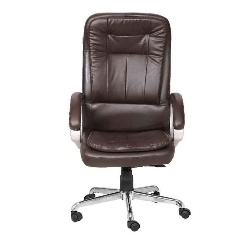 VJ Interior Leatherette Brown Executive Chair with Adjustable Height, VJ-1264