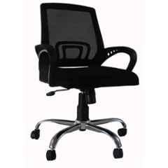 Saroj Low Back Mesh Staff  Chrome Base Black Office Chair, SE005