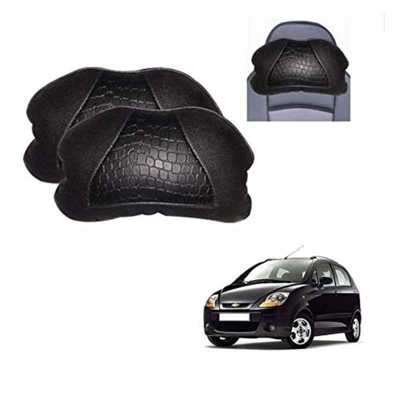 Kozdiko 2 Pcs Black Neck Rest Cushion Pillow Set for Chevrolet Spark