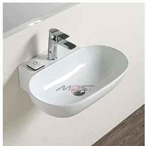 Uken Most Ceramic Wall Hung Wash Basin/Glossy Finish/Wall Hung/Wall Mounted Bathroom Sink/Super White Color (Ryno) - 550 X 440 X 135Mm, Medium