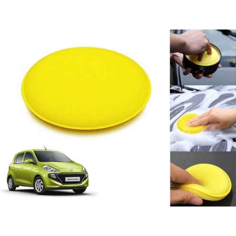 Auto Pearl Polyurethane Beige Washing & Waxing Polish Foam Sponge for Santro 2018-2022 Dlite