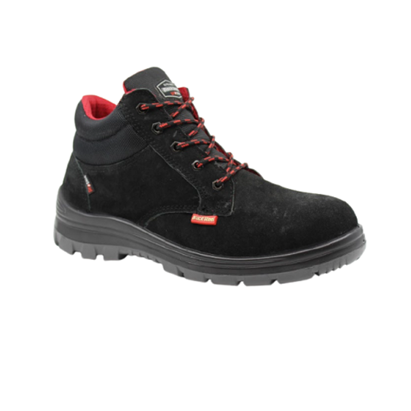 Blacksteel BS 9043 (SL) Leather Steel Toe Black Work Safety Shoes, Size: 9