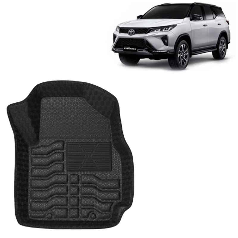 Kingsway 4 Pcs Premium 4.5D 100% Waterproof Tray Shape PVC Black Car Floor Mat Set for Toyota Fortuner Manual 2021 to 2025 All Model