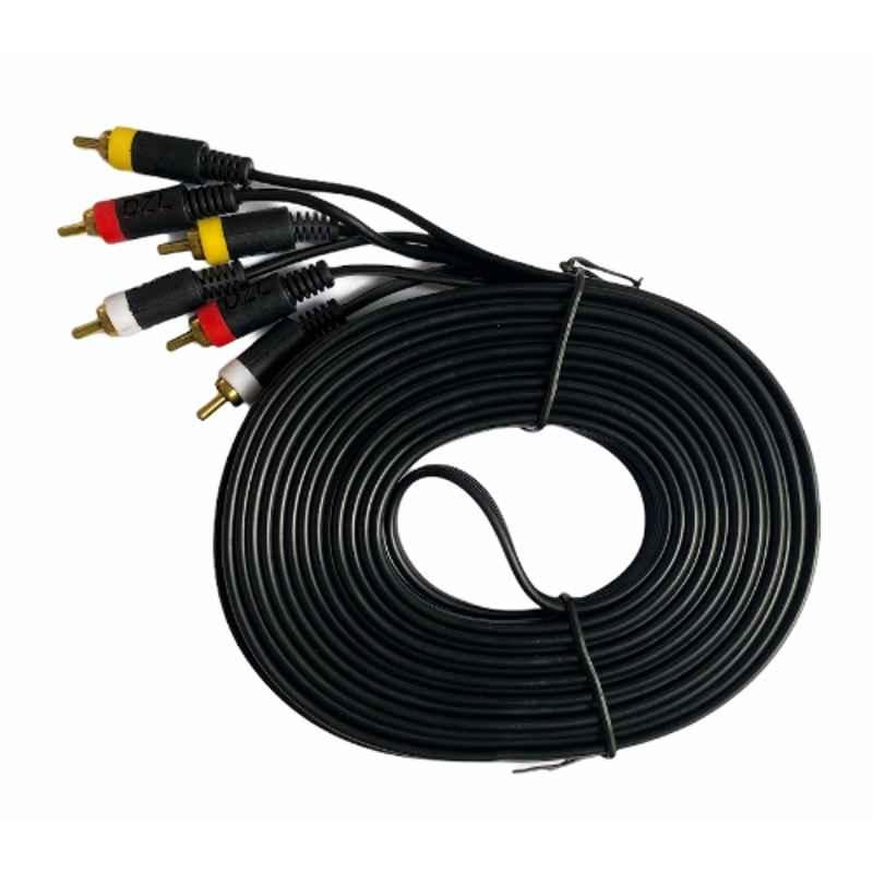 Upix 10 Yard Premium 3RCA Male to 3RCA Male Audio Video Cable, UP156