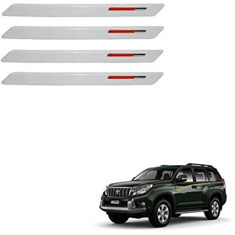 Kozdiko 4 Pcs White & Red Designer Car Bumper Protector Set for Toyota Land Cruiser Prado, KOZ-65726