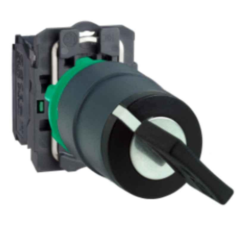 Schneider Harmony 600V 1NO Plastic Black 2 Position Key Switch Selector with Spring Return Right To Left, XB5AG61
