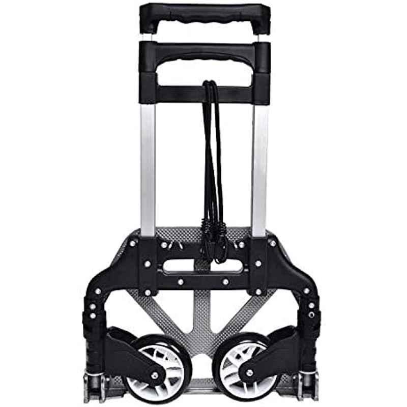 Abbasali 180lb Black Luggage Trolley Cart with Telescoping Handle & Rubber Wheels