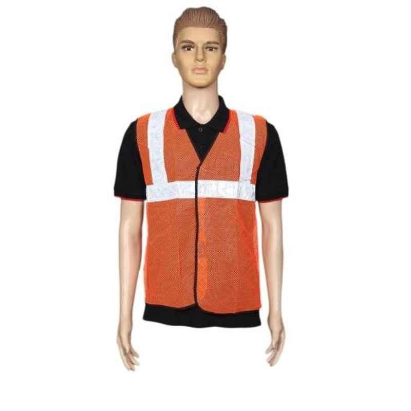 Rock 2 inch Net Type Orange Reflective Safety Jacket