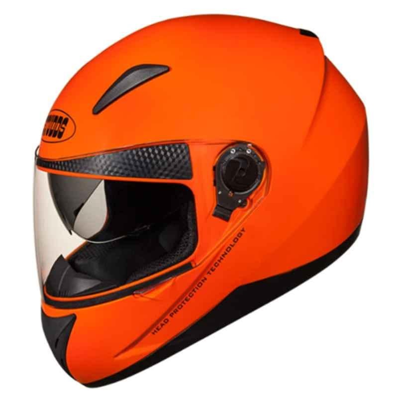 Studds SHIFTER Glossy Orange Full Face Helmet with Tinted Visor, Size: Large