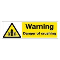 SUNSIGNS 300x100mm Vinyl & Acrylic Sandwich Warning Danger of Crushing Signage, SN0090VNLM1HPIDAG