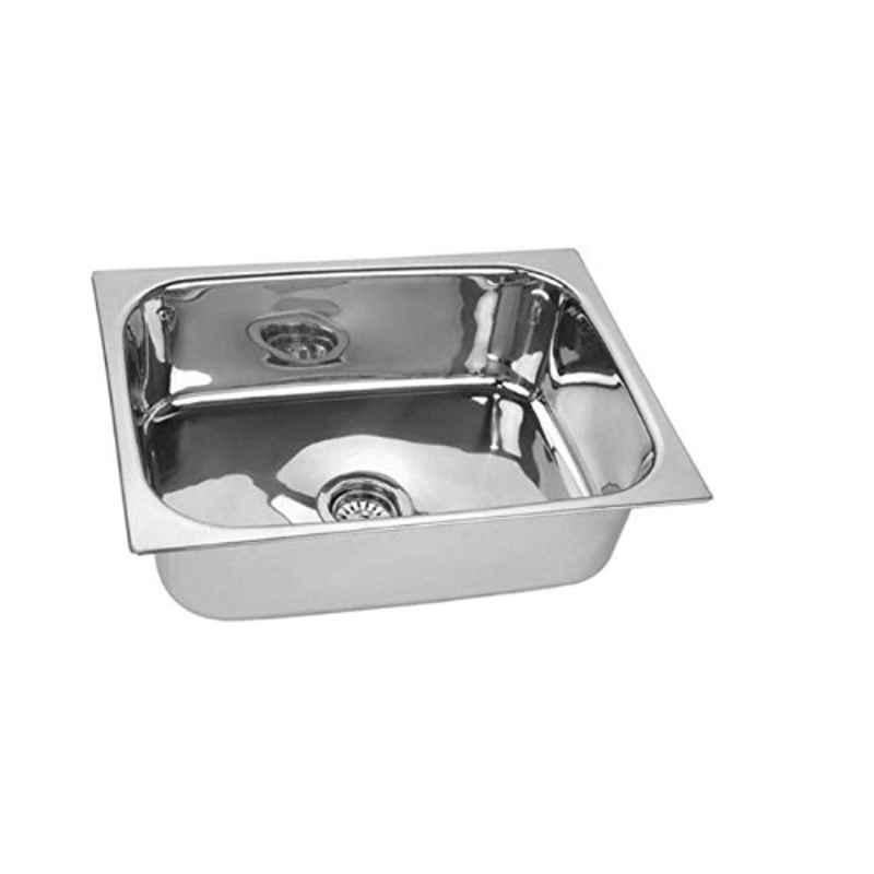 Rigwell Lifetime 24x18x9 inch Hi Gloss Stainless Steel Single Bowl Kitchen Sink
