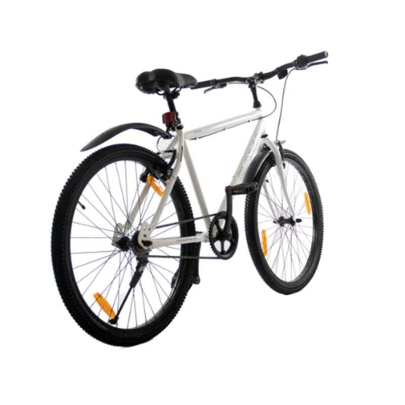 Caya Carbon-26 17.5 inch Steel Pearl Mettalic White Single Speed Hybrid Adult Cycle, Tyre Size: 26 inch