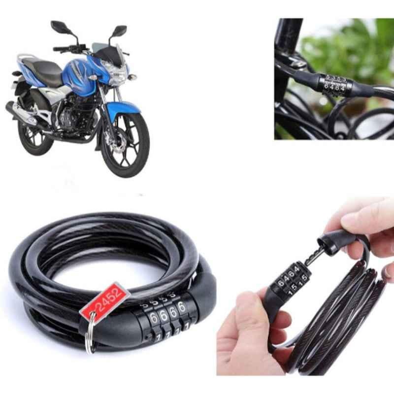 Auto Pearl PVC & Plastic Black Combination Cable Lock for Discover 125 DTS-i, 851