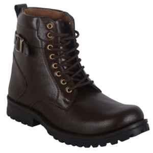 Woakers Leather Steel Toe Brown Work Safety Boots, Size: 10