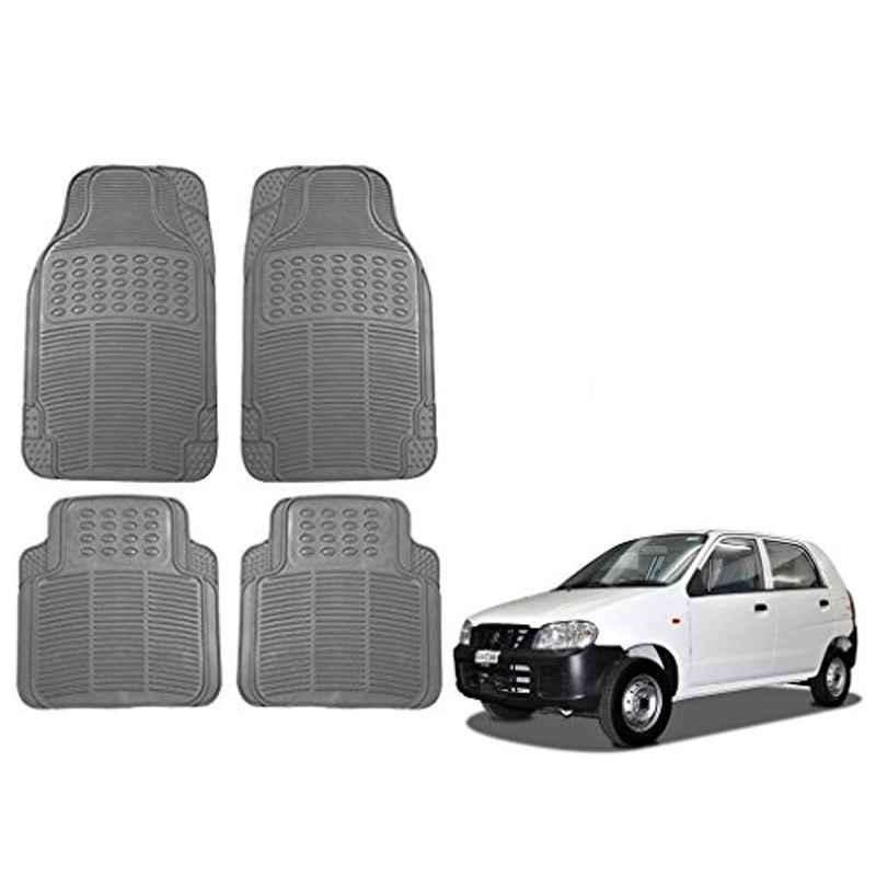 Kozdiko 4 Pcs Grey Rubber Car Mat Set for Maruti Suzuki Alto