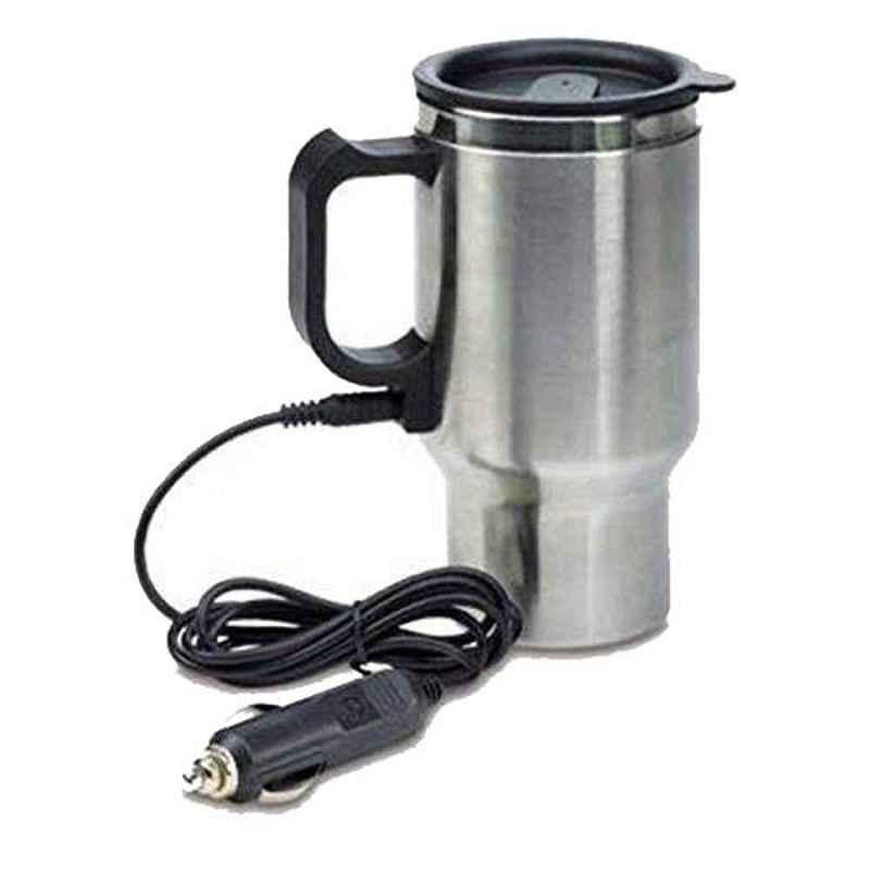 K Kudos 450ml 12V Silver Stainless Steel Car Charging Electric Coffee Mug