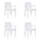 Supreme Texas Milky White Chairs With Matt Finish (Pack of 2)