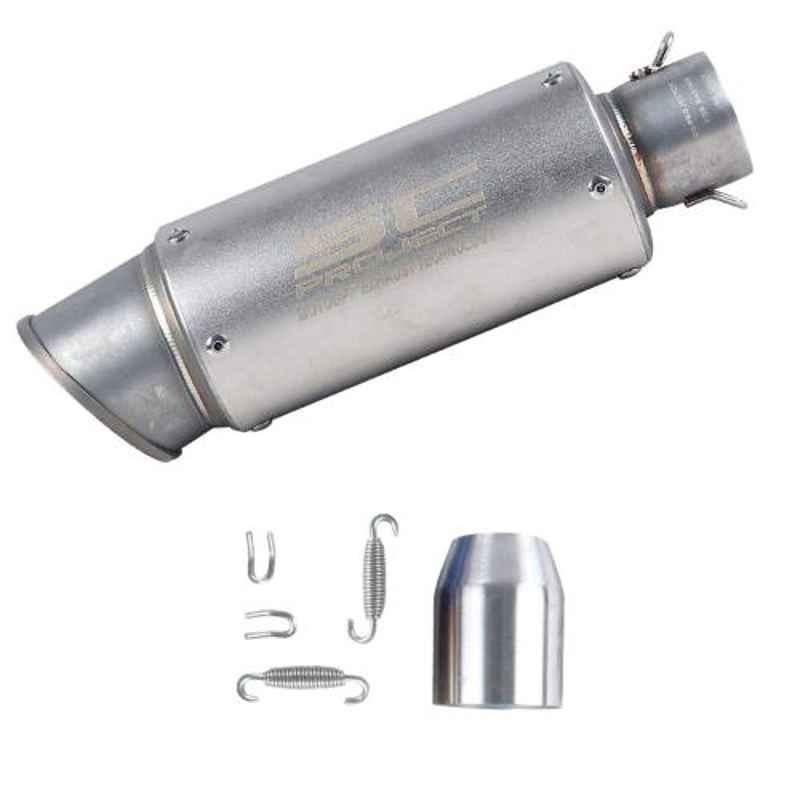 AllExtreme EXEDL13 Grey Inlet Universal Exhaust Muffler Silencer