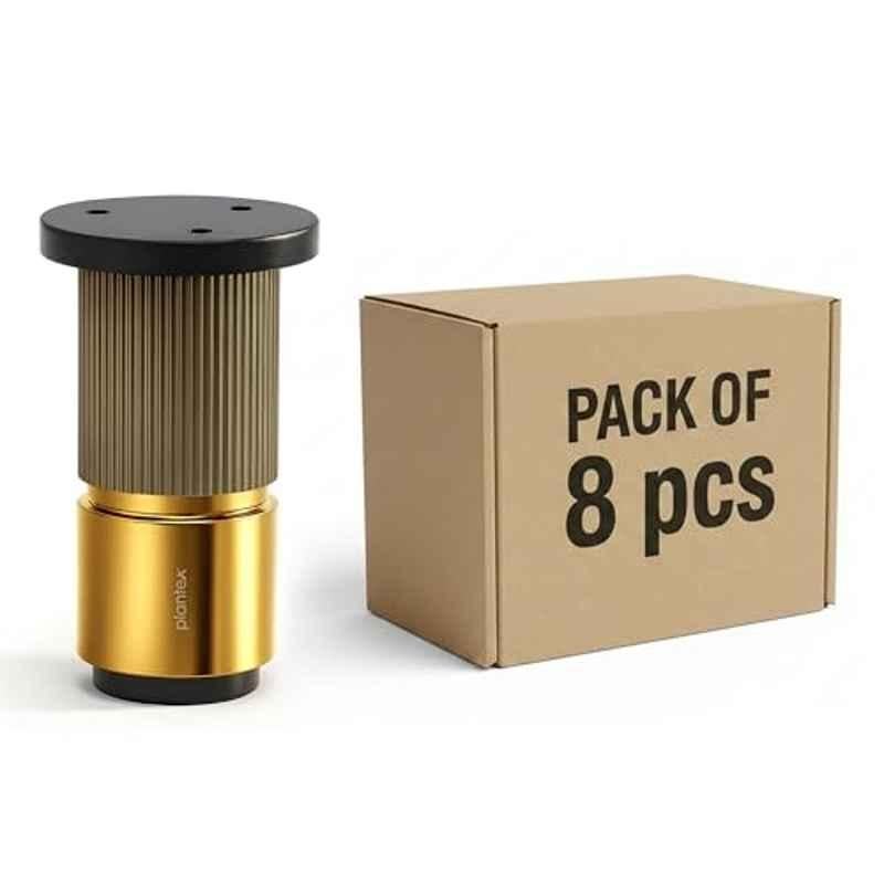 Plantex 3 inch Aluminium Antique Brass & Gold Sofa Legs with Rubber Grip, DTS-77 (Pack of 8)