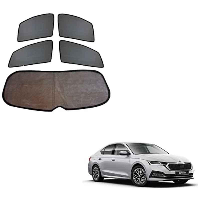 Kozdiko 5 Pcs Black Fixed Window & Rear Sun Shade Set for Skoda New Octavia 2022