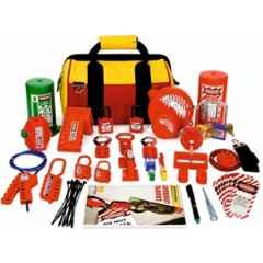Telly Safety Nylon Red & Yellow Lockout Tagout Kit with Lockout Devices for Electrical, Mechanical & Industrial Maintenance