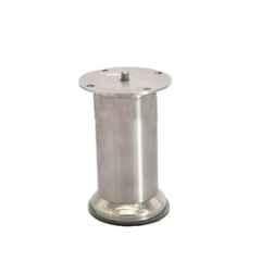 RAB 6 inch Stainless Steel Silver Matt Finish Heavy Plate Round Sofa Leg (Pack of 4)