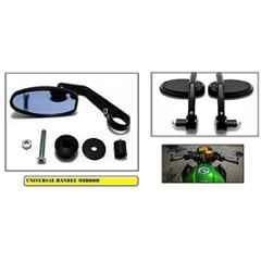Meenu Arts Handle Bar End Side Mirror Rear View Ovel Mirror for TVS Max 100 (Set of 2)