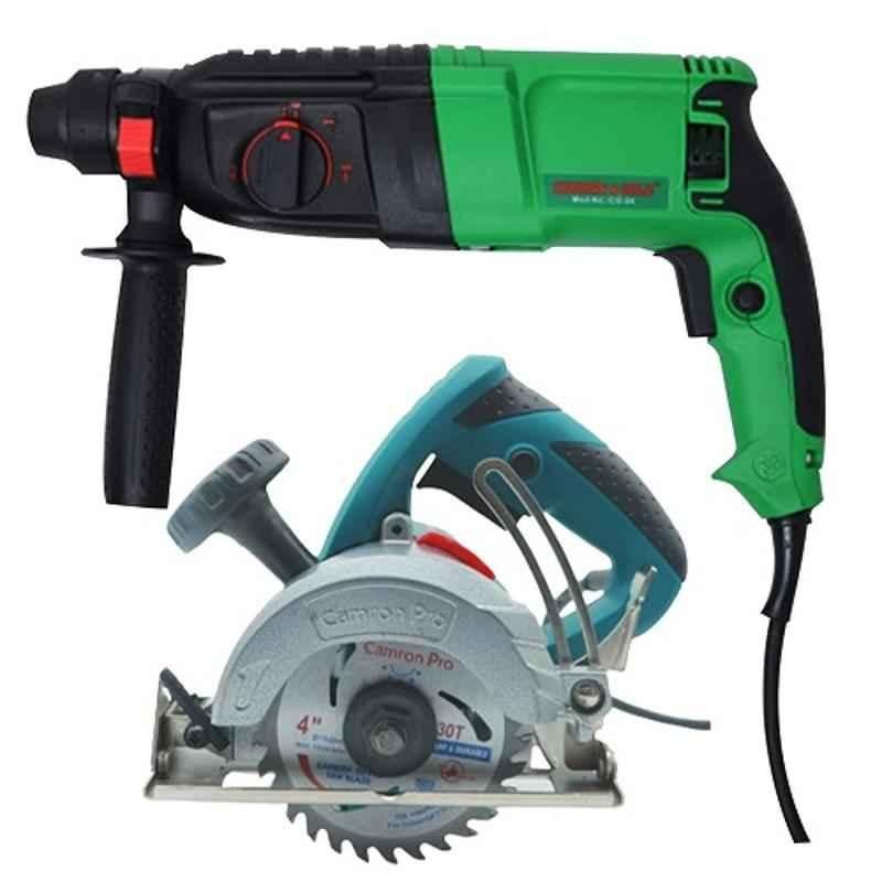 Camron Pro 1700W 125mm Wood Cutter with Blade & 800W 26mm SDS-Plus Hammer Drilling Machine Combo
