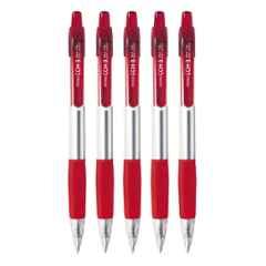 PENAC CH-3 0.7mm Plastic Red Ball Pen, BA3001-02FPO5 (Pack of 5)