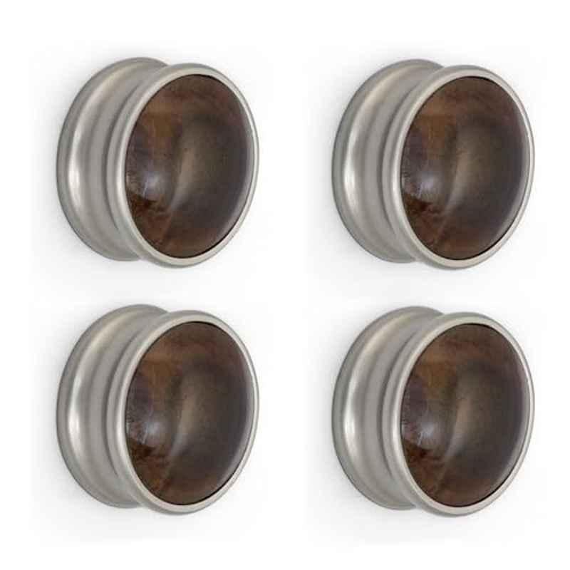 Plantex Knobs for Drawers/Drawer Knobs/Round Knobs for Cabinets/Pull-Push Knob for Kitchen/Bedroom Drawer (Pack of 4) Satin