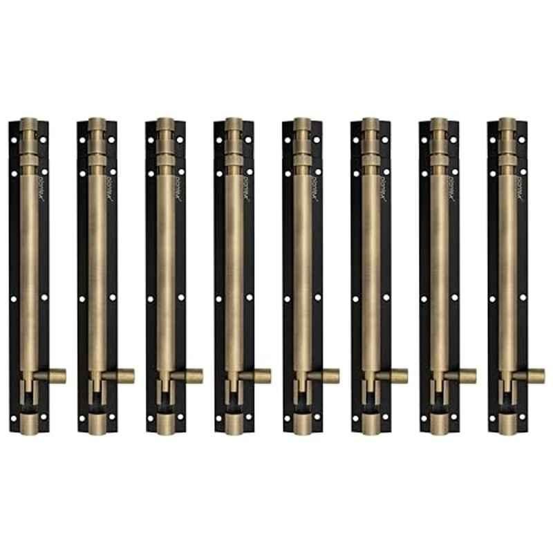 Plantex 8 inch Stainless Steel Brass Antique & Black Tower Bolt for Home, Offices Doors & Windows, Door Latch, Kundi & Chitakini (Pack of 8)