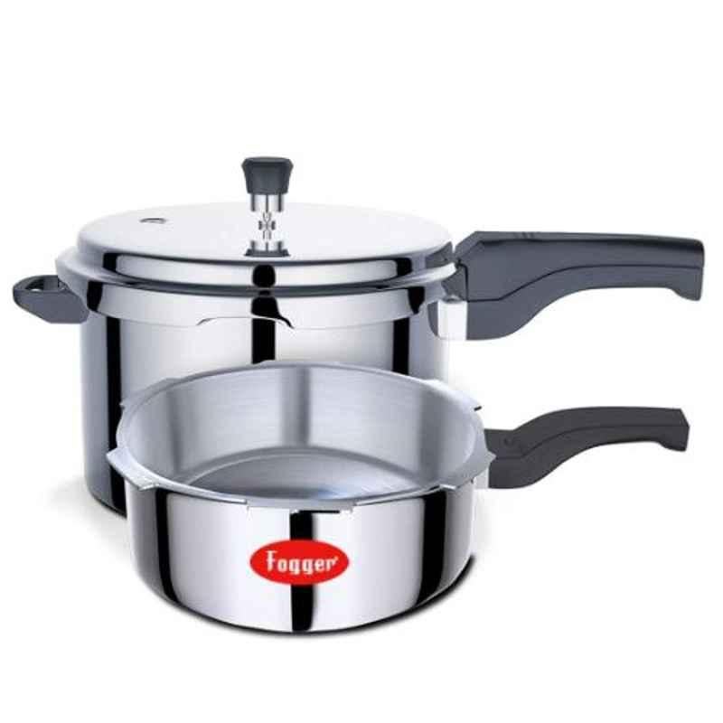 Fogger Combo of 5L & 3L Induction Base Aluminium Pressure Cooker with Single Outer Lid, SBI00116