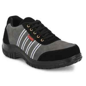 Kavacha S75 Leather Steel Toe PVC Grey Work Safety Shoes, Size: 7