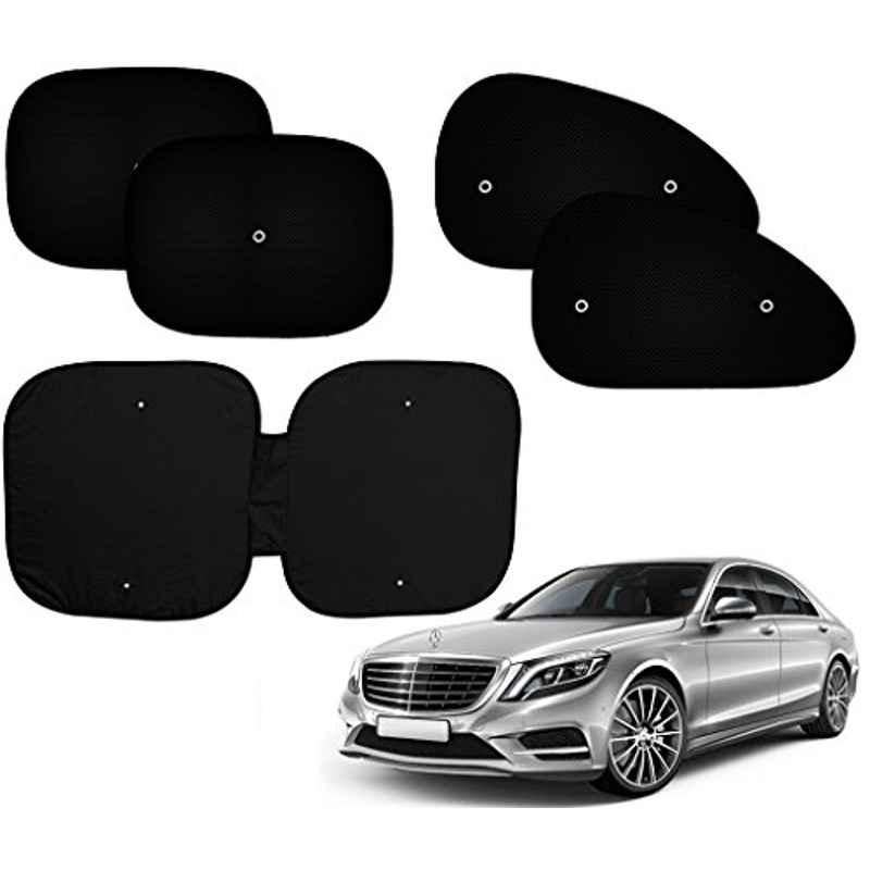 Auto Pearl 5 Pcs PVC & Mesh Black Window & Front Sun Shade Set for Mercedes Benz C280