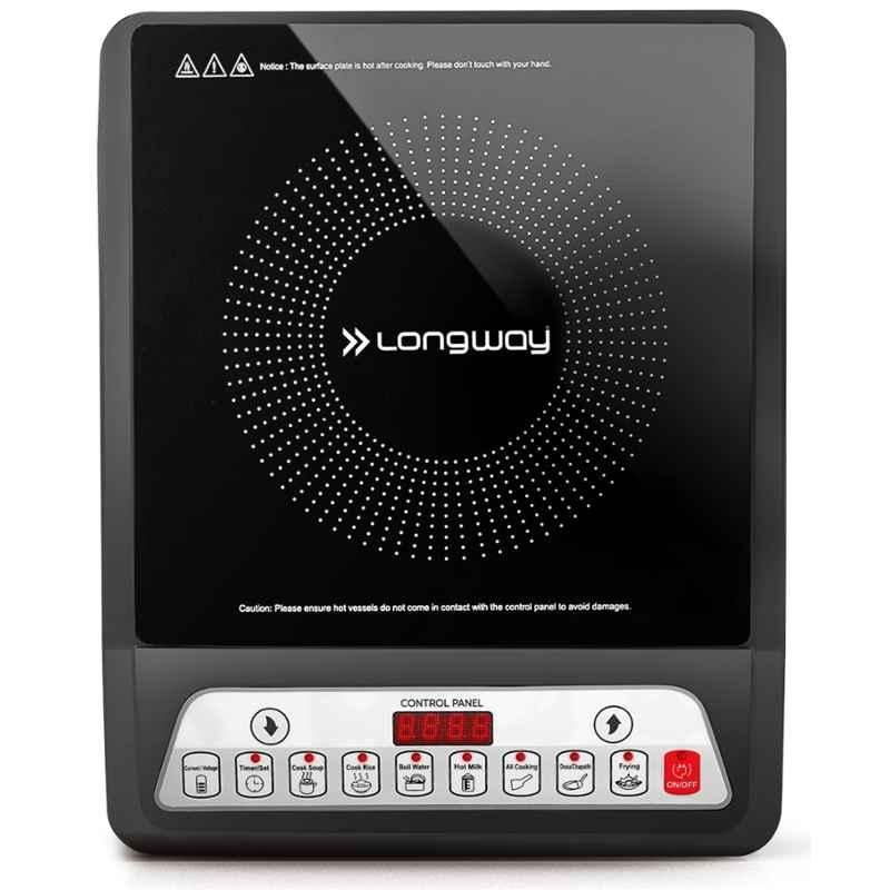 Longway Elite Plus 2000W Black Induction Cooktop with Push Button